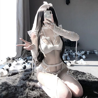 セクシーゴシック・ランジェリーセット（ベール付き）