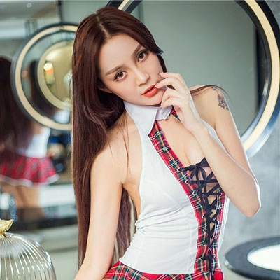 セクシーチェック柄・スクール風ランジェリーセット